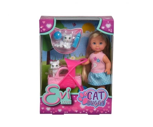 Simba Toys Evi LOVE Cat Buggy, Minidukke, Jente, 3 år, Jente, Flerfarget