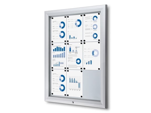 Oppbevaringsskap, Twinco Twin, 800x1000mm Med whiteboardtavle, aluminium/grå