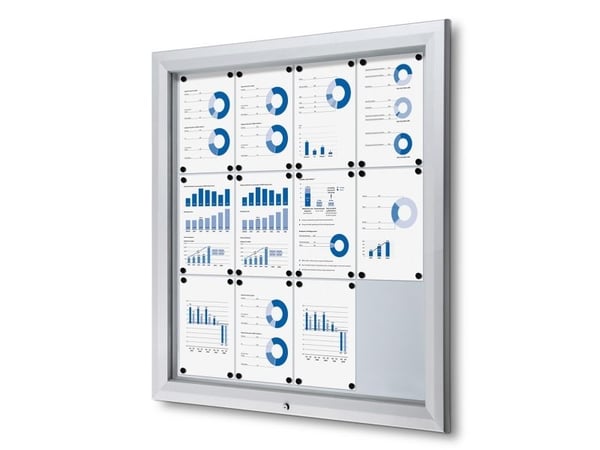 Oppbevaringsskap, Twinco Twin, 1000x1005mm Med whiteboardtavle, aluminium/grå