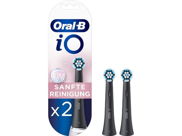 Oral-B iO Series Gentle Care Tannbørstehoveder - Svart - 2-pakning
