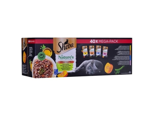 SHEBA Natures blanding av smaker i sausposer til katter 40x85g