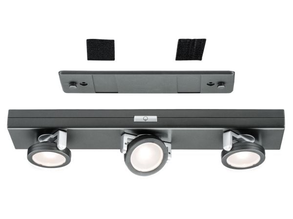 Paulmann 70636, Overflateegnet, 3 ampuller, LED, 3000 K, 18 lm, Antrasitt, Kromfarget