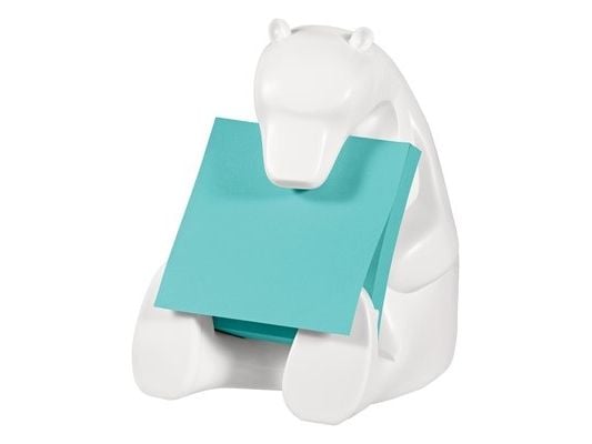 Post-It Pop-up Note Dispenser for 3 in x 3 in Notes, Bear design, White, 7,62 cm, 1 stykker, 50 ark