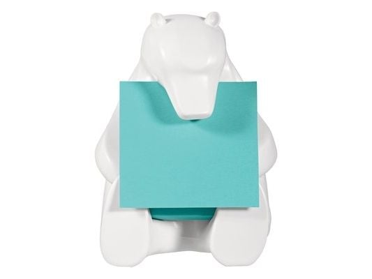 Post-It Pop-up Note Dispenser for 3 in x 3 in Notes, Bear design, White, 7,62 cm, 1 stykker, 50 ark