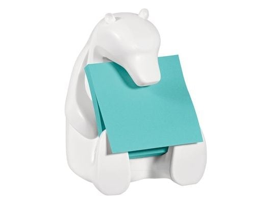 Post-It Pop-up Note Dispenser for 3 in x 3 in Notes, Bear design, White, 7,62 cm, 1 stykker, 50 ark