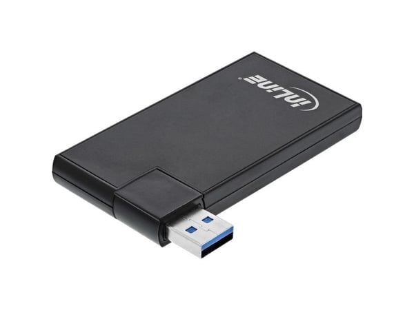 InLine 35391, USB 3.2 Gen 1 (3.1 Gen 1) Type-A, USB 3.2 Gen 1 (3.1 Gen 1) Type-A, 5000 Mbit/s, Svart, Aluminium, Plast, 54 mm