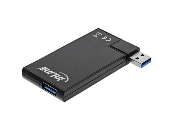 InLine 35391, USB 3.2 Gen 1 (3.1 Gen 1) Type-A, USB 3.2 Gen 1 (3.1 Gen 1) Type-A, 5000 Mbit/s, Svart, Aluminium, Plast, 54 mm