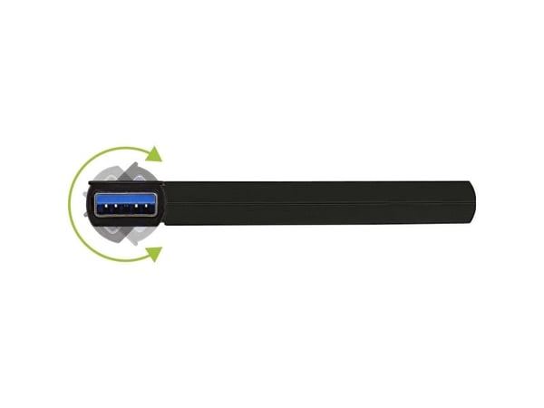 InLine 35391, USB 3.2 Gen 1 (3.1 Gen 1) Type-A, USB 3.2 Gen 1 (3.1 Gen 1) Type-A, 5000 Mbit/s, Svart, Aluminium, Plast, 54 mm