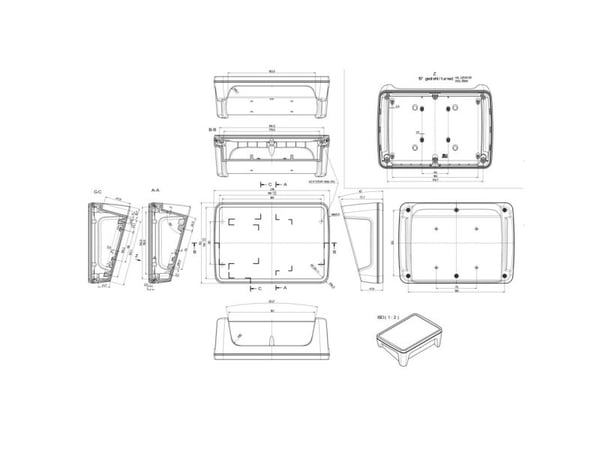 Bopla BoPad BOP 7.0 P-9005-SET Työpöytäkaappi 215 x 150 x 75,70 ABS Musta (RAL 9005) 1 kpl