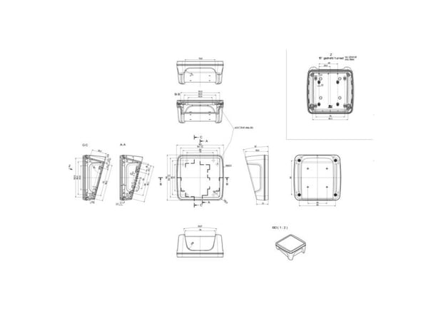 Bopla BoPad BOP 1212 P-9016-SET Pöytäkaappi 122 x 118 x 57,60 ABS Valkoinen (RAL 9016) 1 kpl