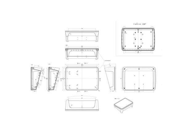 Bopla BoPad BOP 10.1 P-9016-SET Pöytäkaappi 285 x 198 x 92,90 ABS Valkoinen (RAL 9016) 1 kpl