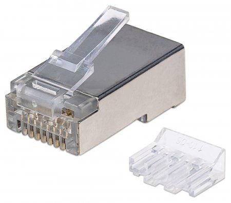 Intellinet 790680, RJ45, Gjennomsiktig, Hankjønn, Rett, Bronse, Polykarbonat (PC), S/UTP (STP)