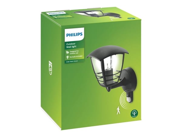 Philips myGarden Creek - Vegglampe - 1 sokkel - E27 - svart