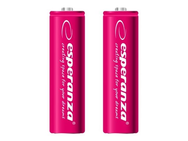 Esperanza - Batteri 2 x AA-type - NiMH - 2000 mAh - rød