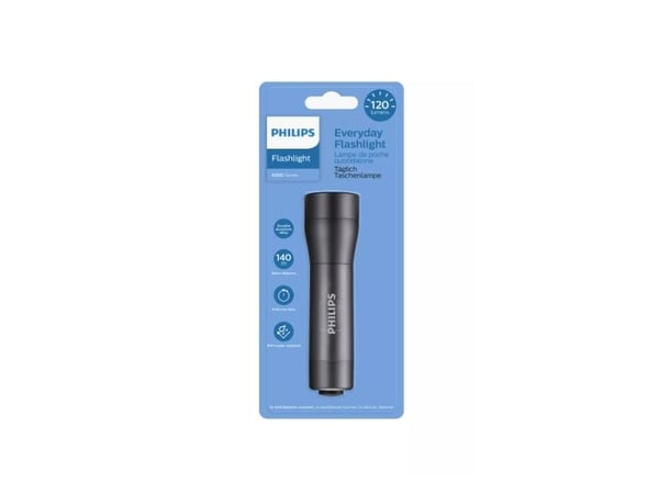 Philips 4000 series SFL4000T/10, Lommelykt, Sort, Aluminium, IPX4, LED, 120 lm