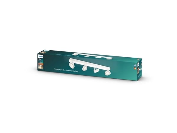 Philips WarmGlow LED Clockwork-spotlys til tak/vegg, 4 stk., Overflateegnet, Ikke-utskiftbare pærer, 4 ampuller, LED, 18 W, 2700 K