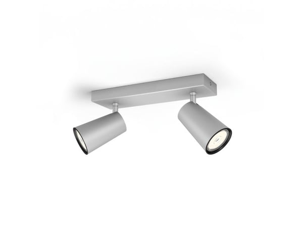 Philips myLiving Paisley-spotlys til tak/vegg, 2 stk., Overflateegnet, GU10, 2 ampuller, LED, 220-240 V, Aluminium