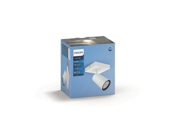 Philips myLiving Paisley tak-/väggspotlight, Utanpåliggande spotlight, GU10, 1 lampor, LED, 220-240 V, Vit