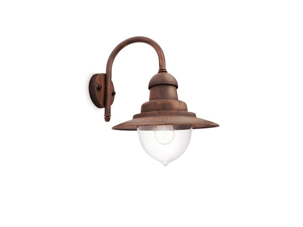 Philips myGarden Raindrop-vegglampe, 60 W, E27, ingen pære, Vegglys, Bronse, Aluminium, Plast, IP44, Hage, Terrasse, I