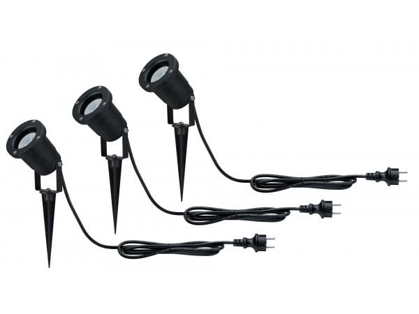Paulmann 988.97, Utendørs bakkebelysning, Sort, Aluminium, IP65, Hage, Gulvmontering