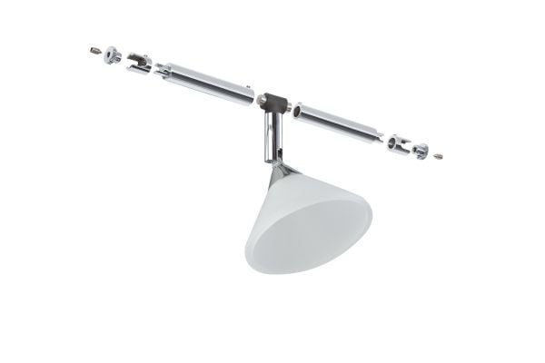 Paulmann Colmar, Spotlight på skinne, GU4, 1 ampuller, 10 W, 12 V, Kromfarget