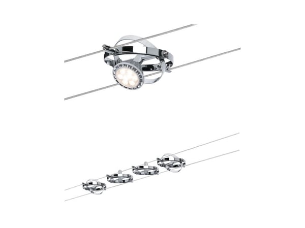Paulmann Cardan, Spotlight på skinne, GU5.3, 4 ampuller, 40 W, 230 V, Kromfarget