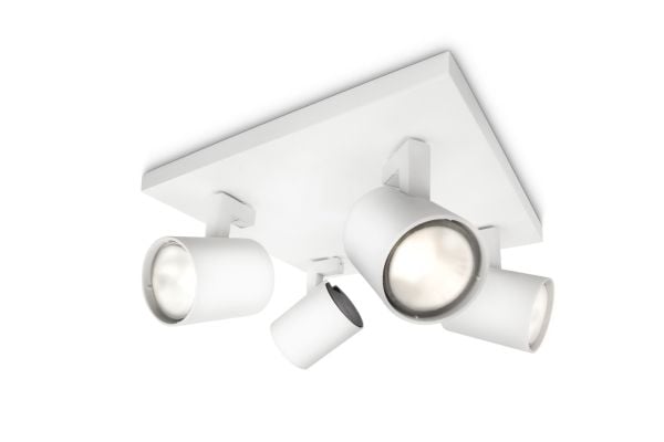 Philips myLiving Runner tak-/väggspotlight 4 x, Utanpåliggande spotlight, GU10, 4 lampor, LED, 220-240 V, Vit