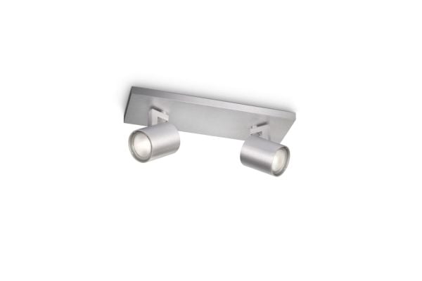 Philips myLiving Spot, Overflateegnet, GU10, 2 ampuller, LED, 220-240 V, Aluminium