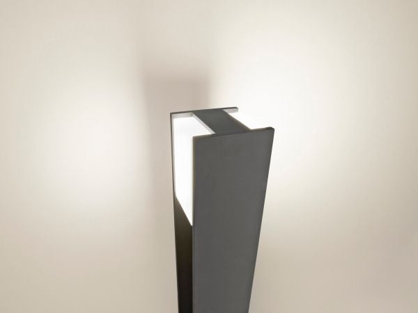 Philips EcoMoods Bridge-stolpelys, 14 W, E27, ingen pære, Utendørs sokkel/stang-belysning, Antrasitt, Metall, IP44, Hage, I