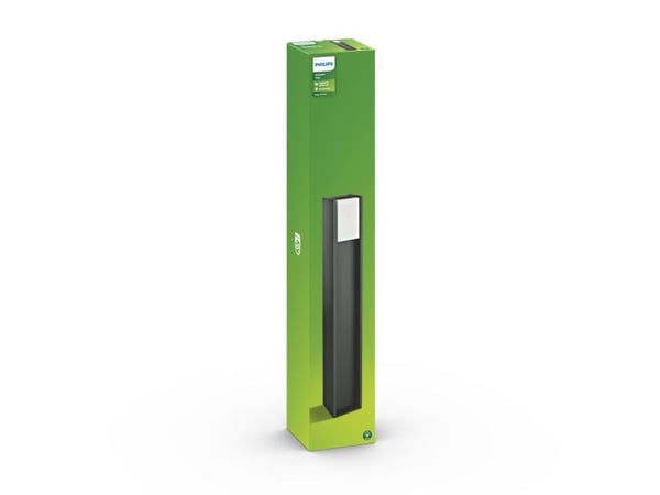 Philips EcoMoods Bridge-stolpelys, 14 W, E27, ingen pære, Utendørs sokkel/stang-belysning, Antrasitt, Metall, IP44, Hage, I