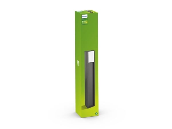 Philips EcoMoods Bridge-stolpelys, 14 W, E27, ingen pære, Utendørs sokkel/stang-belysning, Antrasitt, Metall, IP44, Hage, I