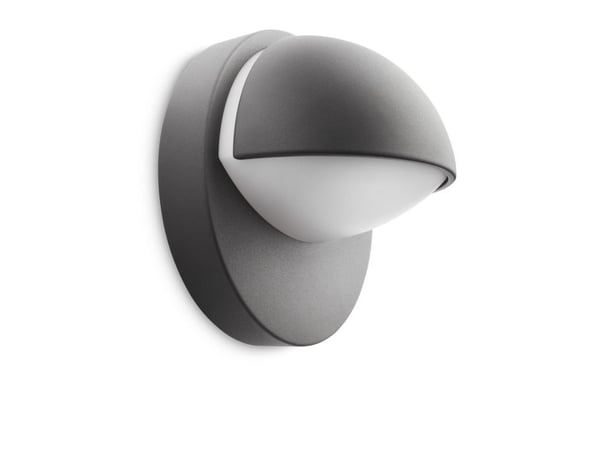 Philips myGarden June-vegglampe, 12 W, E27, P45, ingen pære, Vegglys, Svart, Metall, IP44, Fasade, Hage, Terrasse, II