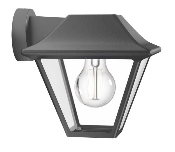 Philips Alpenglow-vegglampe, 60 W, E27, ingen pære, Vegglys, Antrasitt, Metall, IP44, Terrasse, Hage, I
