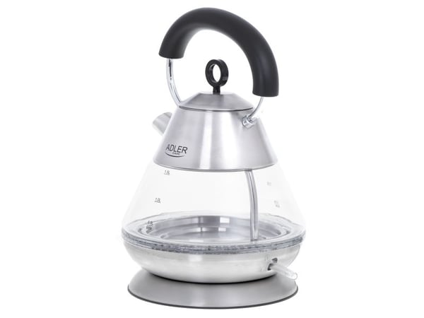 Adler AD 1282, 1,5 L, 1850 W, Ruostumaton teräs, Lasi, Veden tason ilmaisin, Ylikuumenemissuoja
