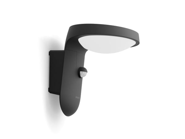 Philips Tyla-vegglampe, 1,2 W, Vegglys, Antrasitt, Metall, IP44, Terrasse, Hage, III