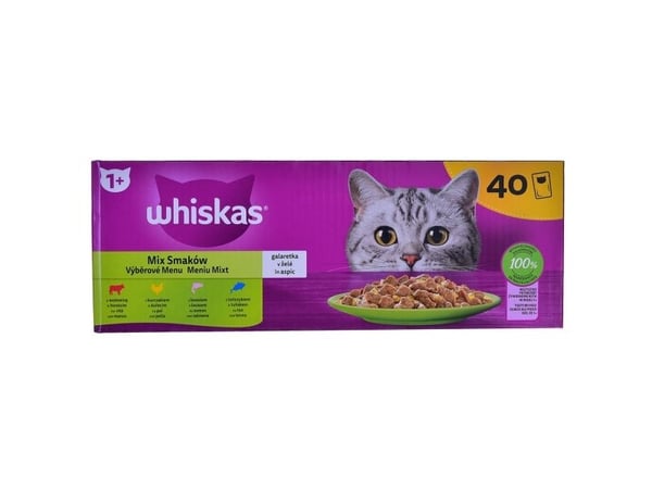 WHISKAS Mix Favourites in jelly - vådfoder til katte - 40x85 g