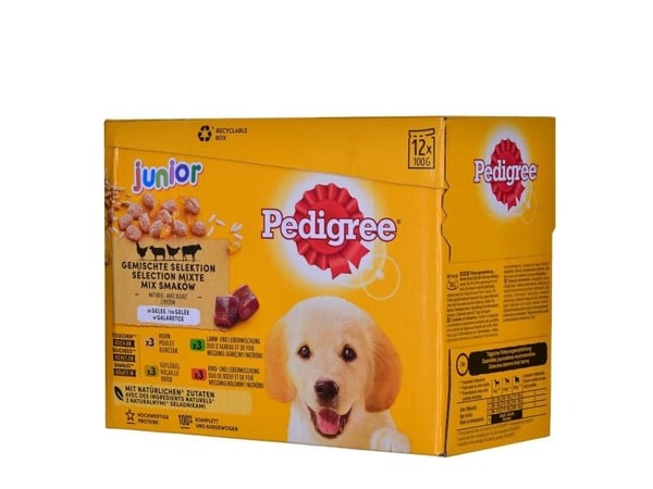 PEDIGREE Junior pose med hundemat i gelé 12X100g