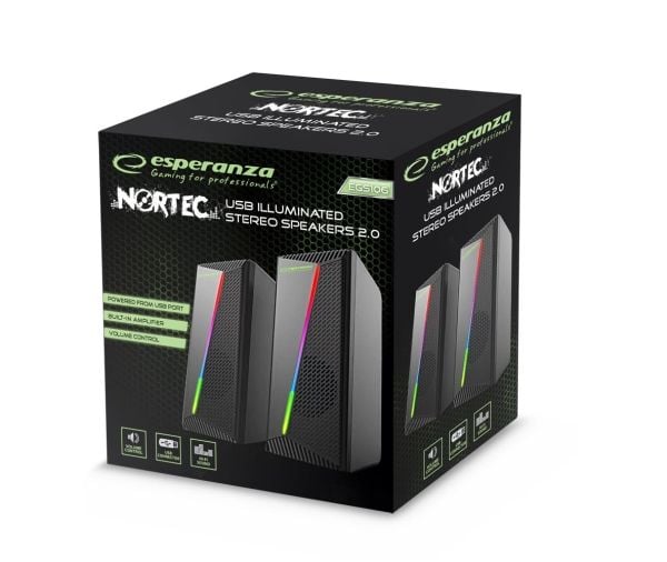 Esperanza EGS106 Højttalere 2.0 LED sort 6W