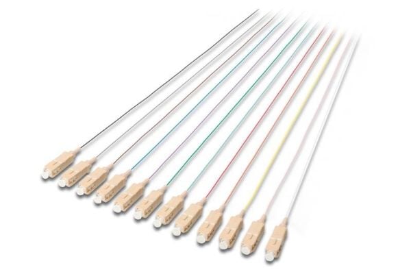 DIGITUS Professional - Nettverkskabelsett - SC flermodus (hann) - 2 m - fiberoptisk - 50 / 125 mikroner - OM3 - grå, svart, hvit, blå, gul, rød, gr...