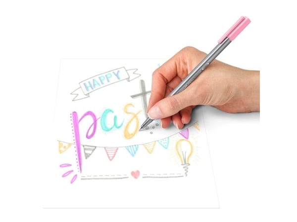 STAEDTLER triplus 334 - Fineliner - pastel lavender, pastel sky blue, pastel peach, pastel light rose, pastel mint, pastel light gray - vannbasert ...