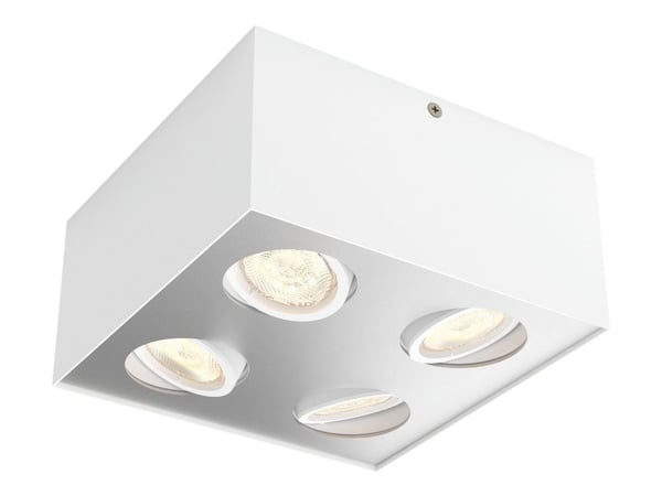 Philips myLiving - Takspotlight - LED x 4 - totalt: 18 W - varmt til sterkt hvitt lys - 2200-2700 K - boks - hvit