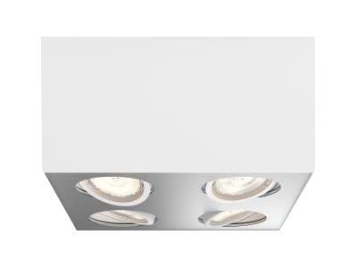 Philips myLiving - Takspotlight - LED x 4 - totalt: 18 W - varmt til sterkt hvitt lys - 2200-2700 K - boks - hvit