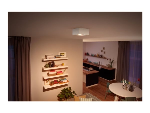 Philips myLiving - Takspotlight - LED x 4 - totalt: 18 W - varmt til sterkt hvitt lys - 2200-2700 K - boks - hvit