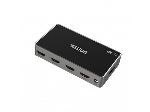 Unitek - Video/lyd splitter/bryter - 1 in, 4 out, 4K - 4 x HDMI - stasjonær