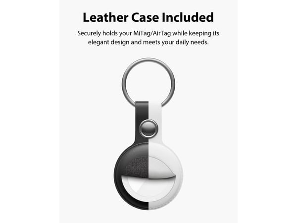 MiLi MiTag - Anti-tap Bluetooth-tag - Hvit (inkl. hvit lærreim) | Krever Apple-enhet