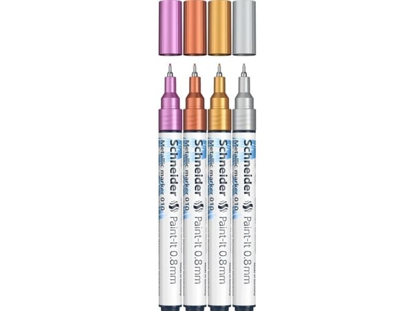Schneider ACRYLIC MARKER SCHNEIDER PAINT-IT METALLI 4 paket (silver, guld, koppar, violett)