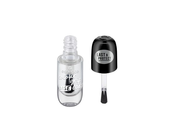 Essence Grip Base Coat, Läpinäkyvä, Suojaus, 1 kpl, Sivellin, Pullo, ETHYL ACETATE, BUTYL ACETATE, NITROCELLULOSE, ADIPIC ACID/NEOPENTYL GLYCOL/TRI...
