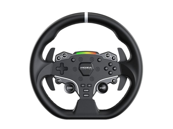 Moza Racing RS20, Ratt + pedaler, PC, Koblet med ledninger (ikke trådløs), Svart, Aluminium, Lær, Stål, Aluminium, Lær
