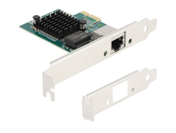 DeLOCK 88204, PCIe, RJ-45, Hunstik, PCIe 1.1, Grå, PC, PC