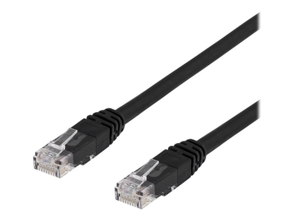 DELTACO - Liitäntäkaapeli - RJ-45 (uros) RJ-45 (uros) - 3 m - UTP - CAT 6 - halogeeniton, muotoiltu - musta
